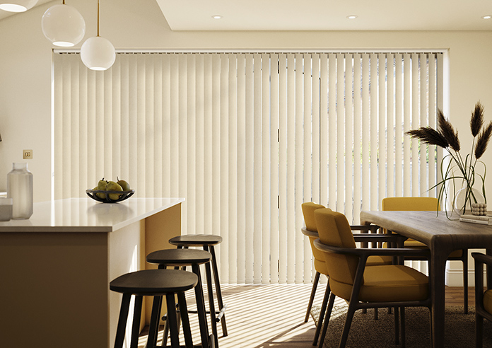 Flori Faux Suede (Blackout), Cream - Vertical Blind - Image 3
